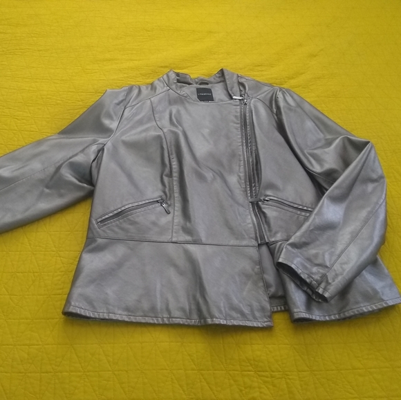 Lane Bryant Jackets & Coats Gunmetal Faux Leather Jacket